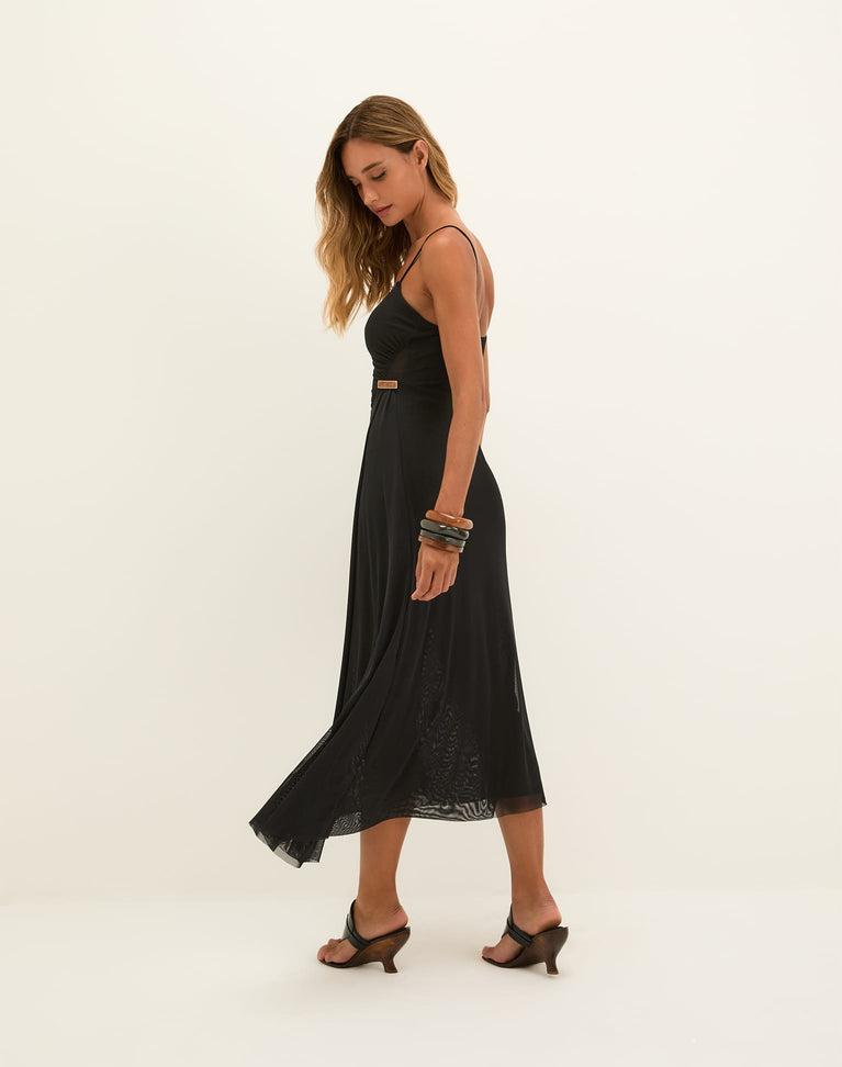 Dana Midi Dress - Black Product Image
