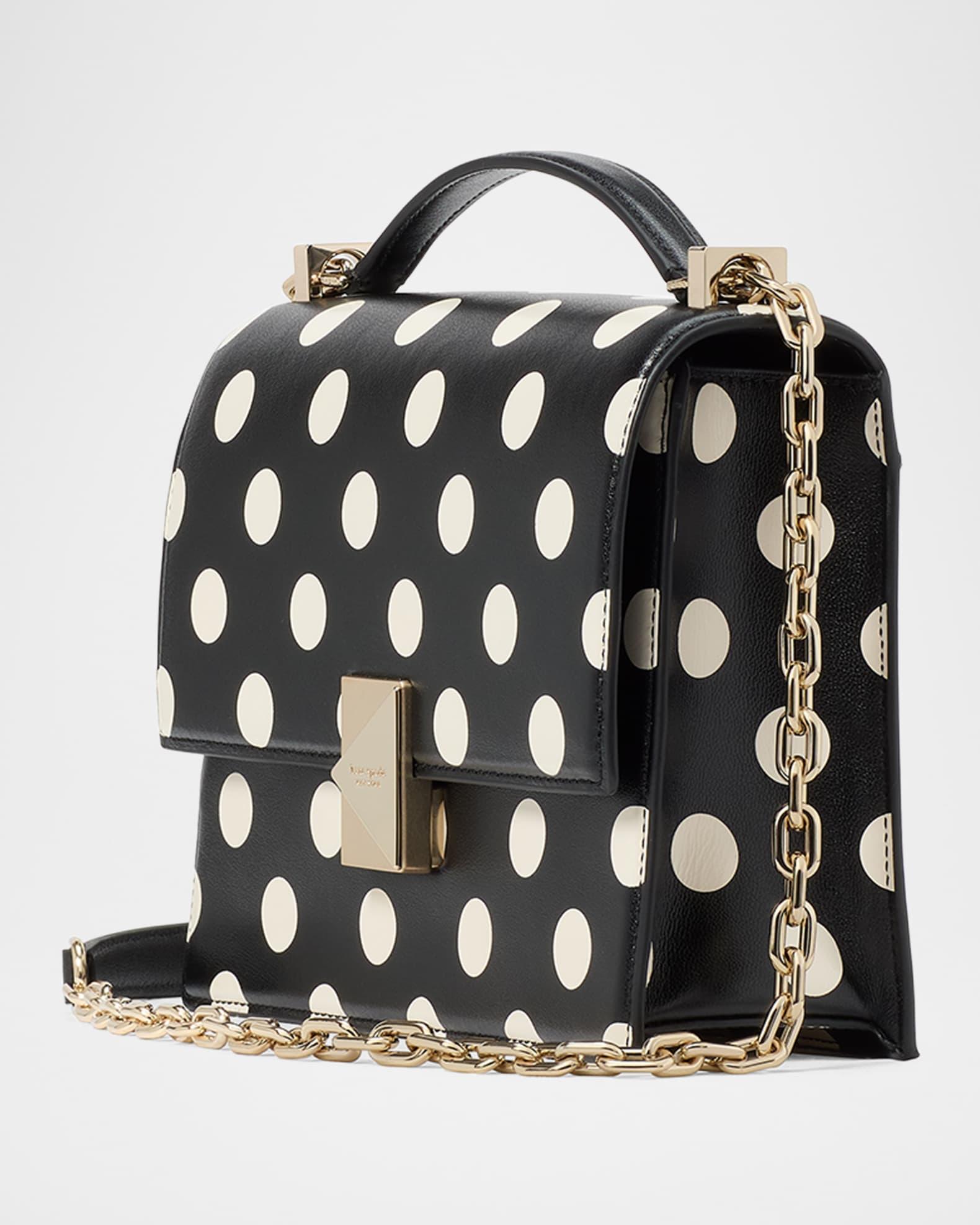 deco polka dot leather chain shoulder bag Product Image