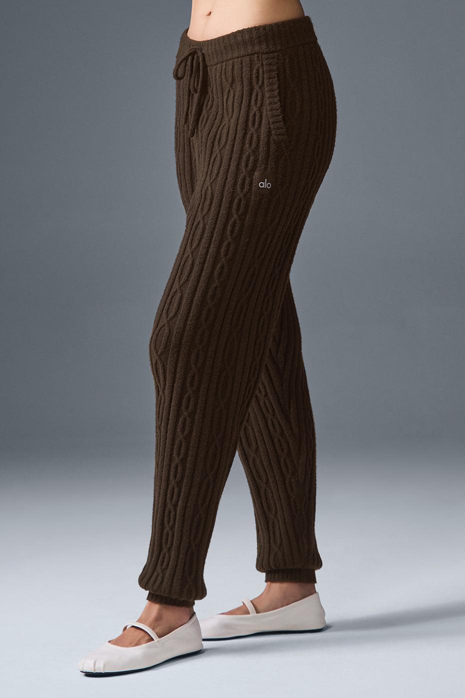 Cable Knit Winter Bliss Pant - Espresso Female Product Image