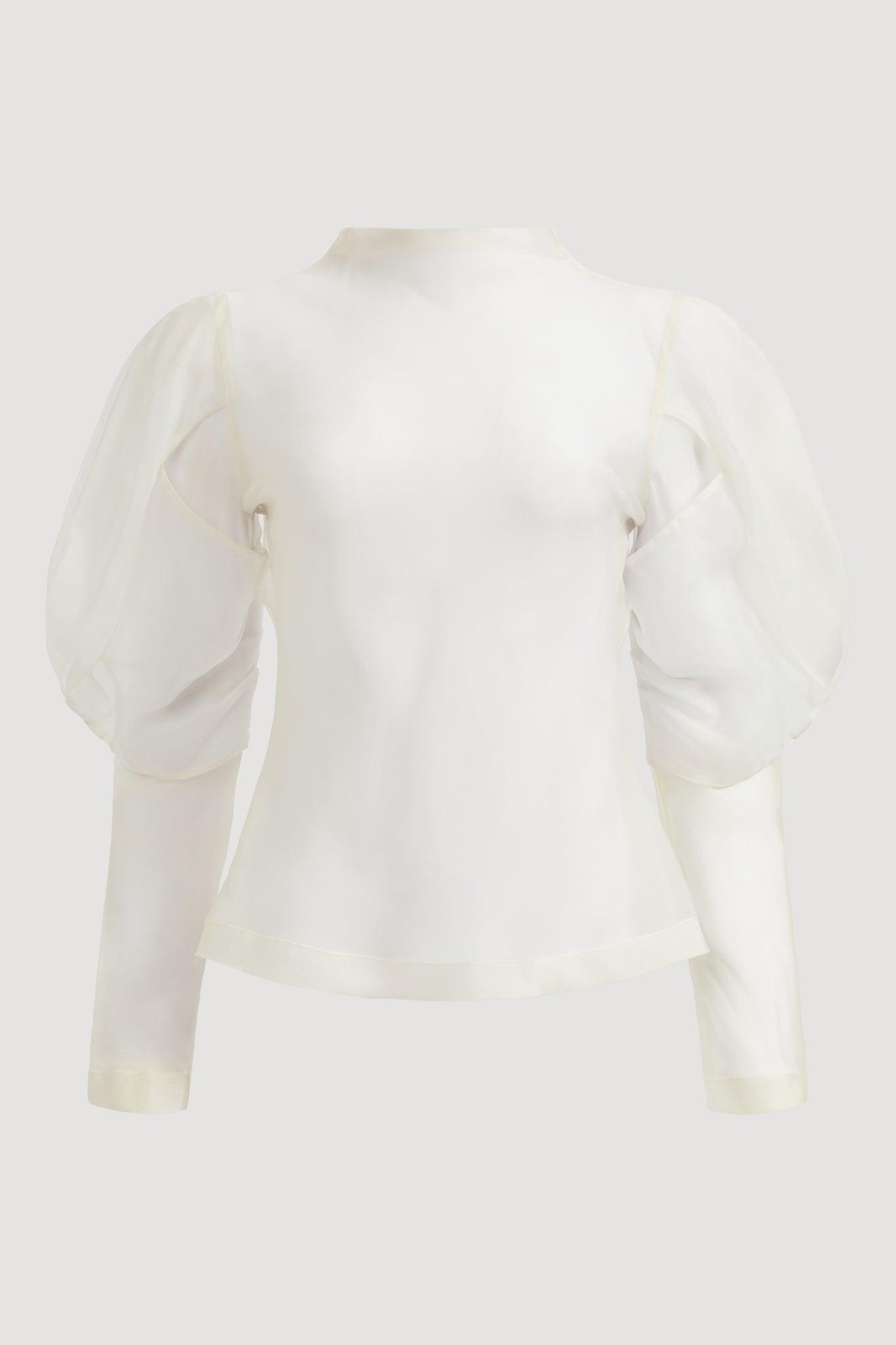 Mirella Organza L/S Top-IVORY / 4 Product Image