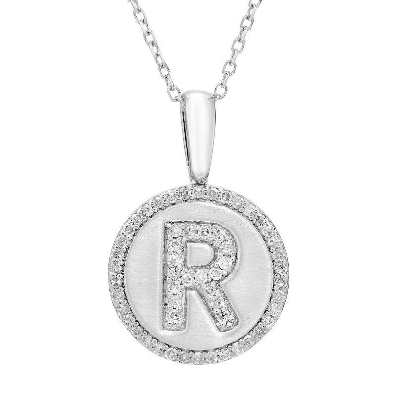 It's Personal Sterling Silver & Diamond Accent Initial Pendant Necklace, Women's, Size: 18" Product Image