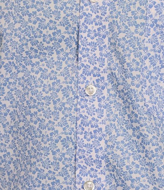 Gold Label Roundtree & Yorke Slim Fit Non-Iron Short Sleeve Floral Print Sport Shirt Product Image