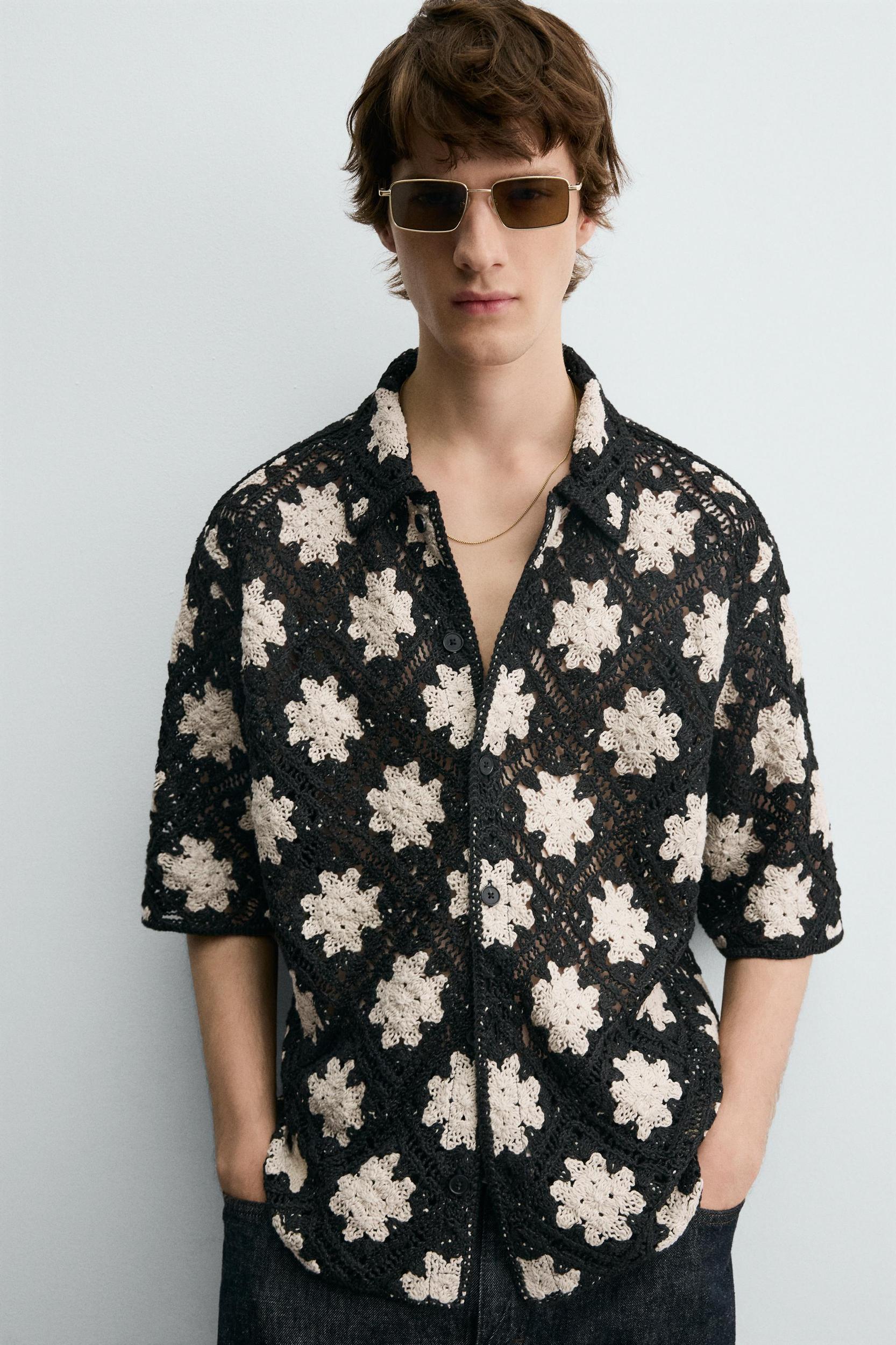 CROCHET TEXTURED SHIRT Product Image