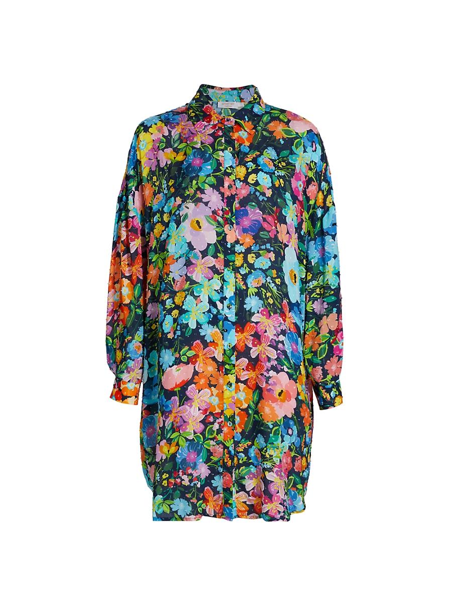 Womens Wild Bloom Long Shirt Dress Product Image