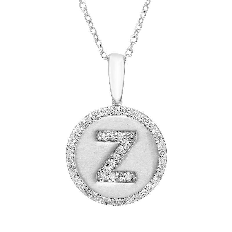 It's Personal Sterling Silver & Diamond Accent Initial Pendant Necklace, Women's,  Product Image