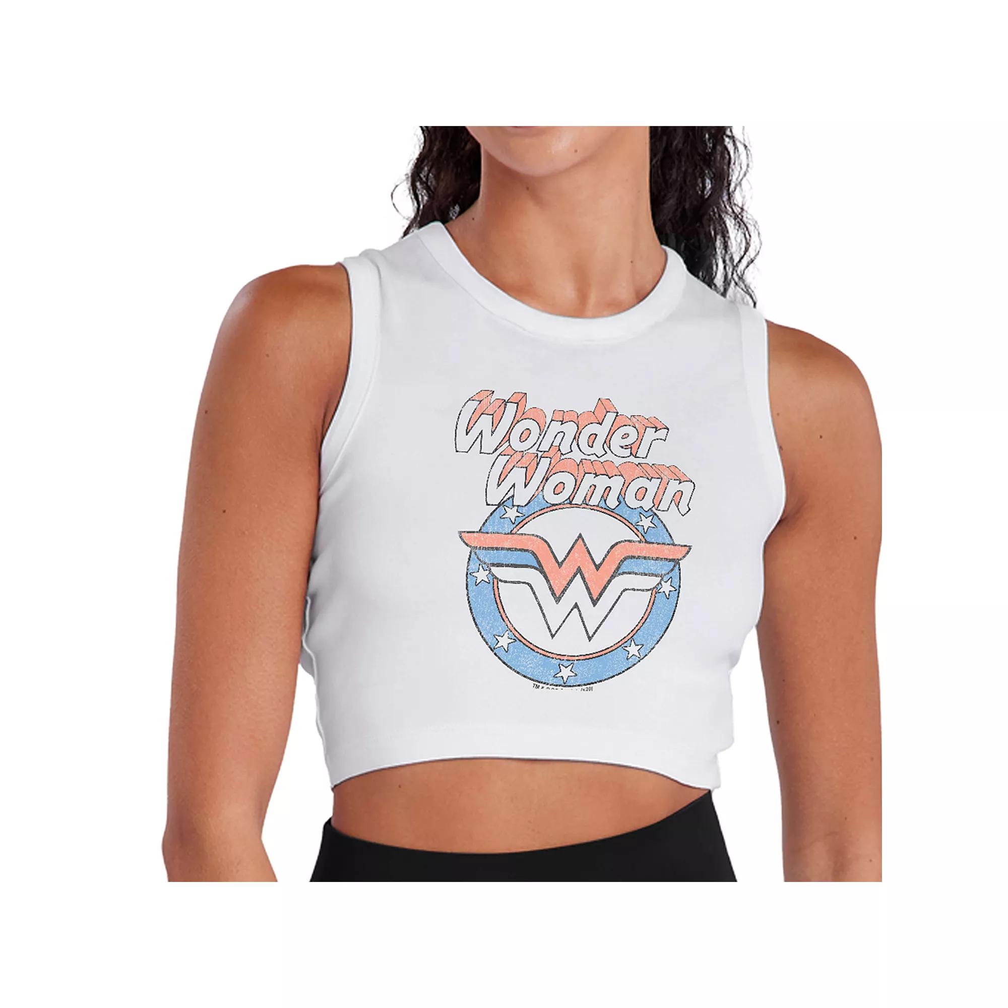 Juniors' DC Comics Wonder Woman Faded Icon Cropped Graphic Tank, Girl's,  Product Image