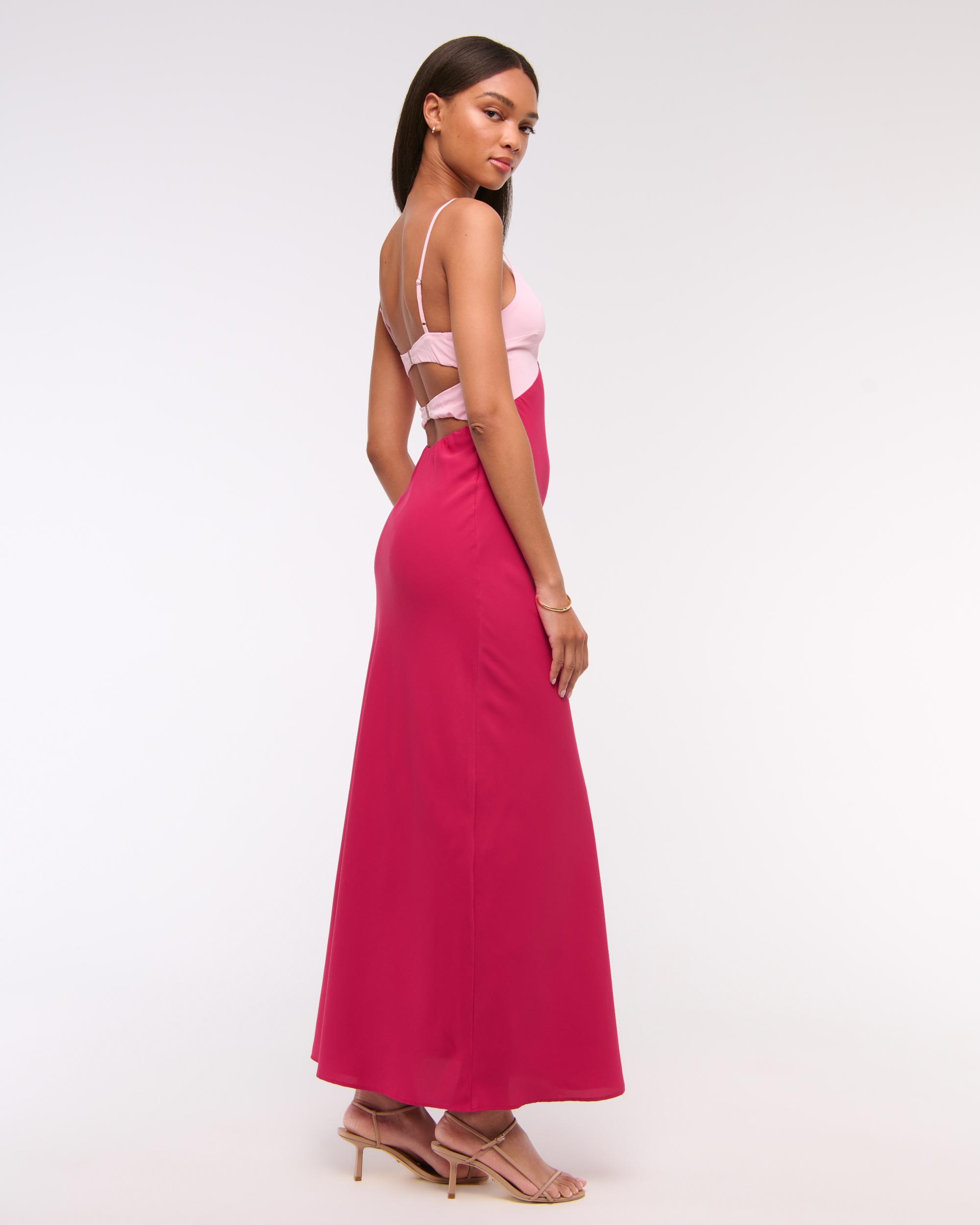 The A&F Julia Slip Cutout Maxi Dress Product Image