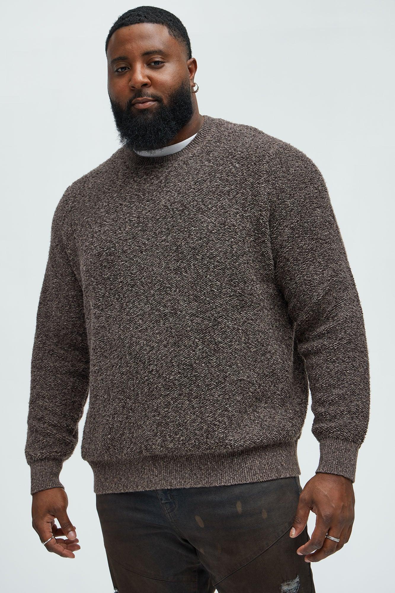 Fortnight Textured Sweater - Brown/combo Product Image