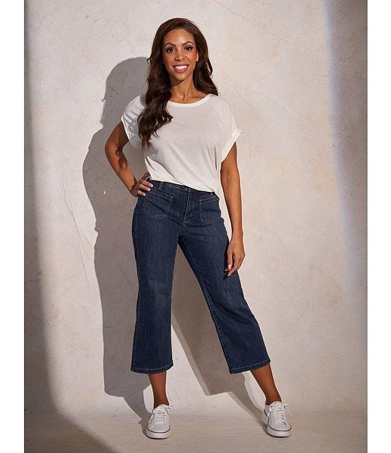 NYDJ Coco Stretch Denim High Rise Wide Leg Cropped Jeans Product Image