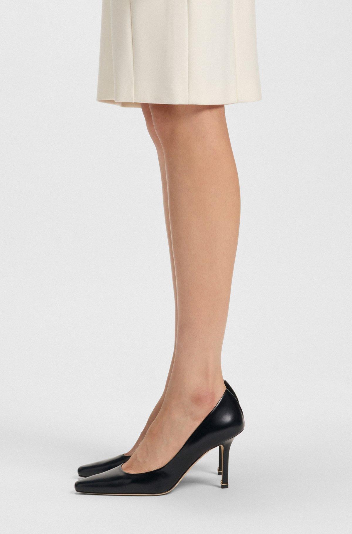 BOSS - Pointed-toe pumps in polished leather - Black Product Image