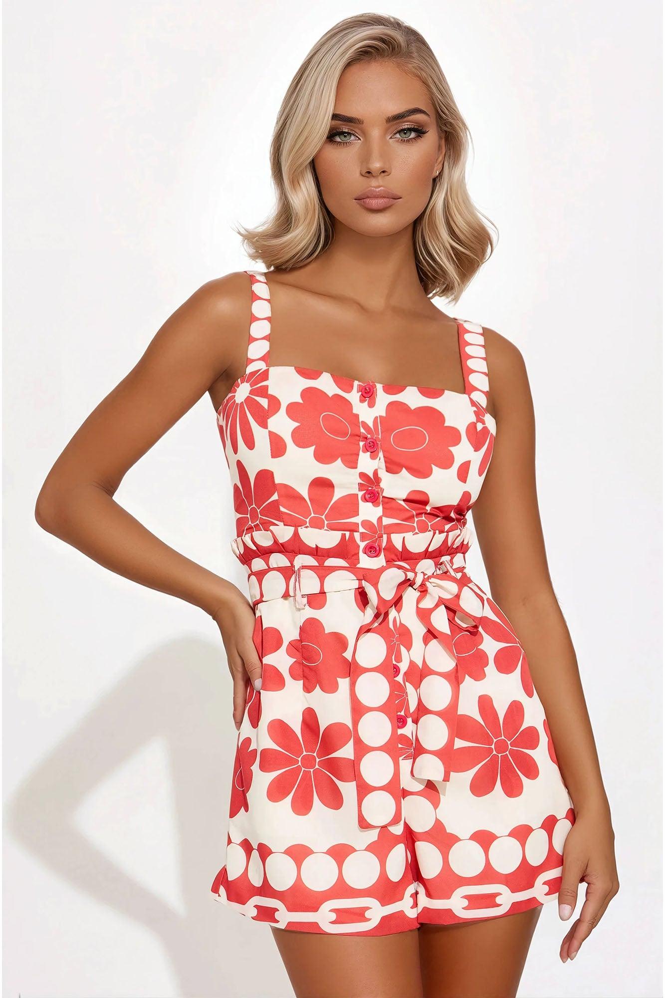 Sugar Craving Romper - Cream/combo Product Image