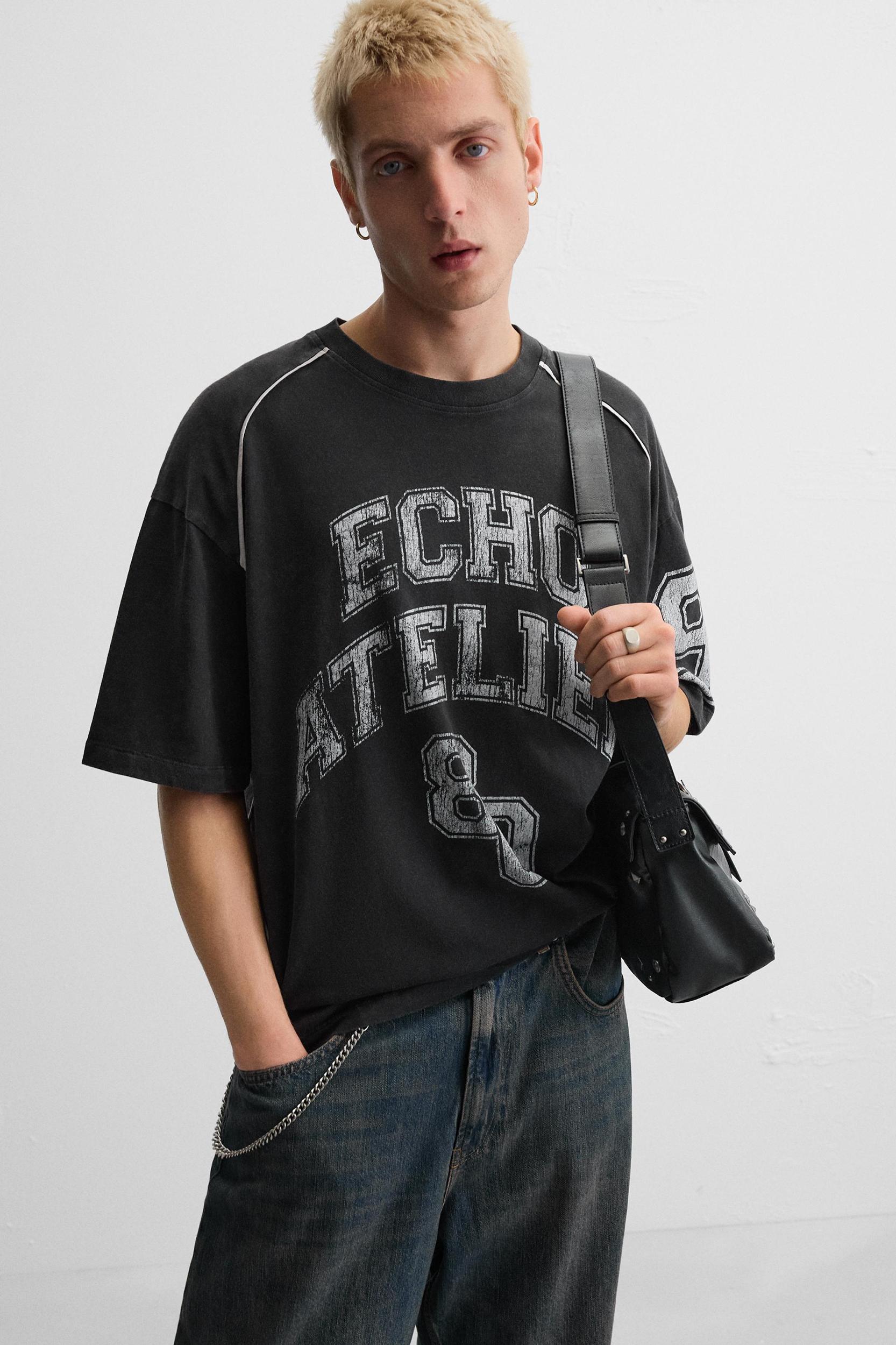 WASHED AMERICAN FOOTBALL T-SHIRT Product Image