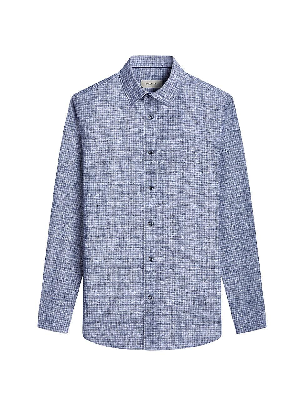Mens Karl Plaid Cotton Button-Front Shirt Product Image