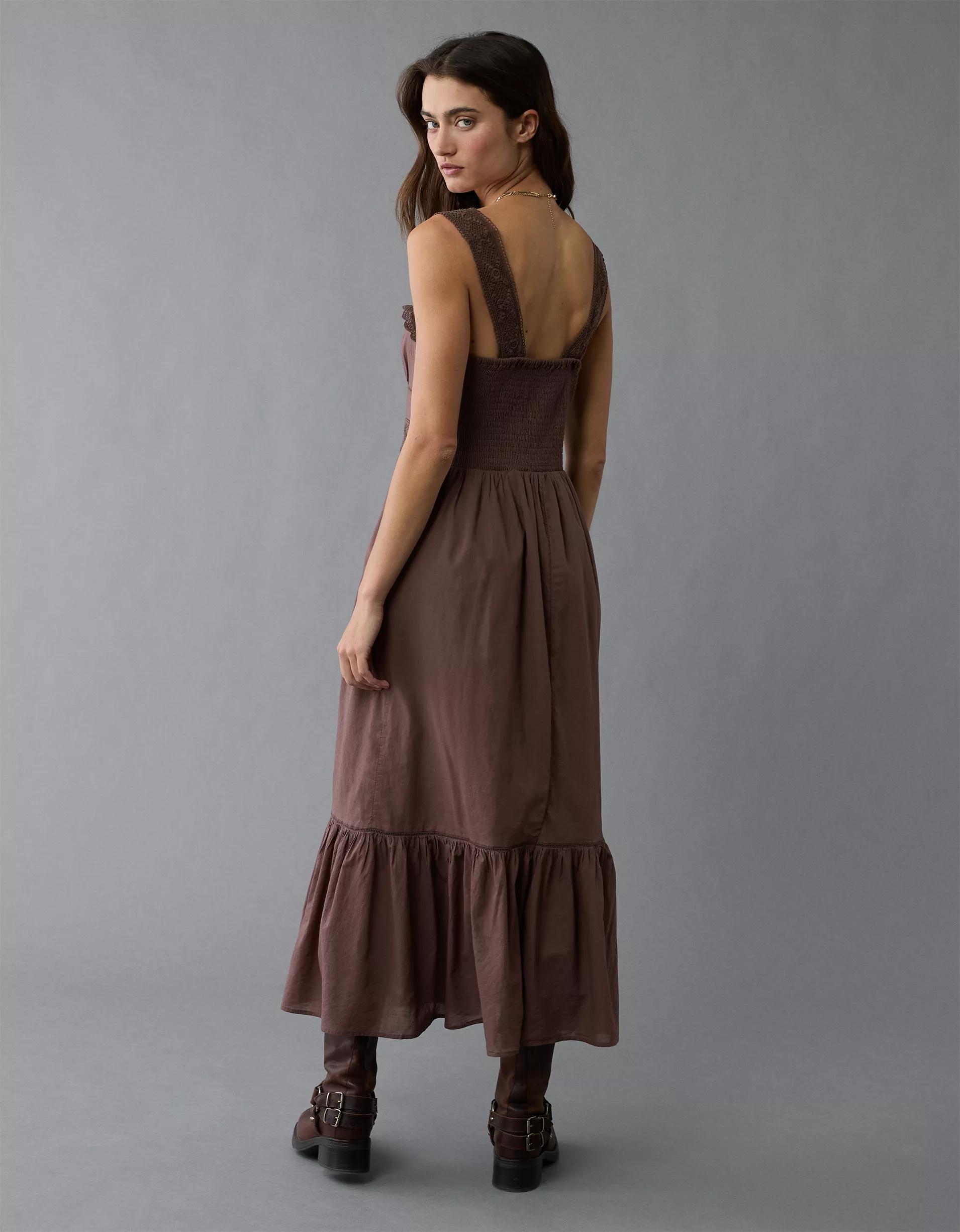 AE Catie Corset Crochet Midi Dress Product Image