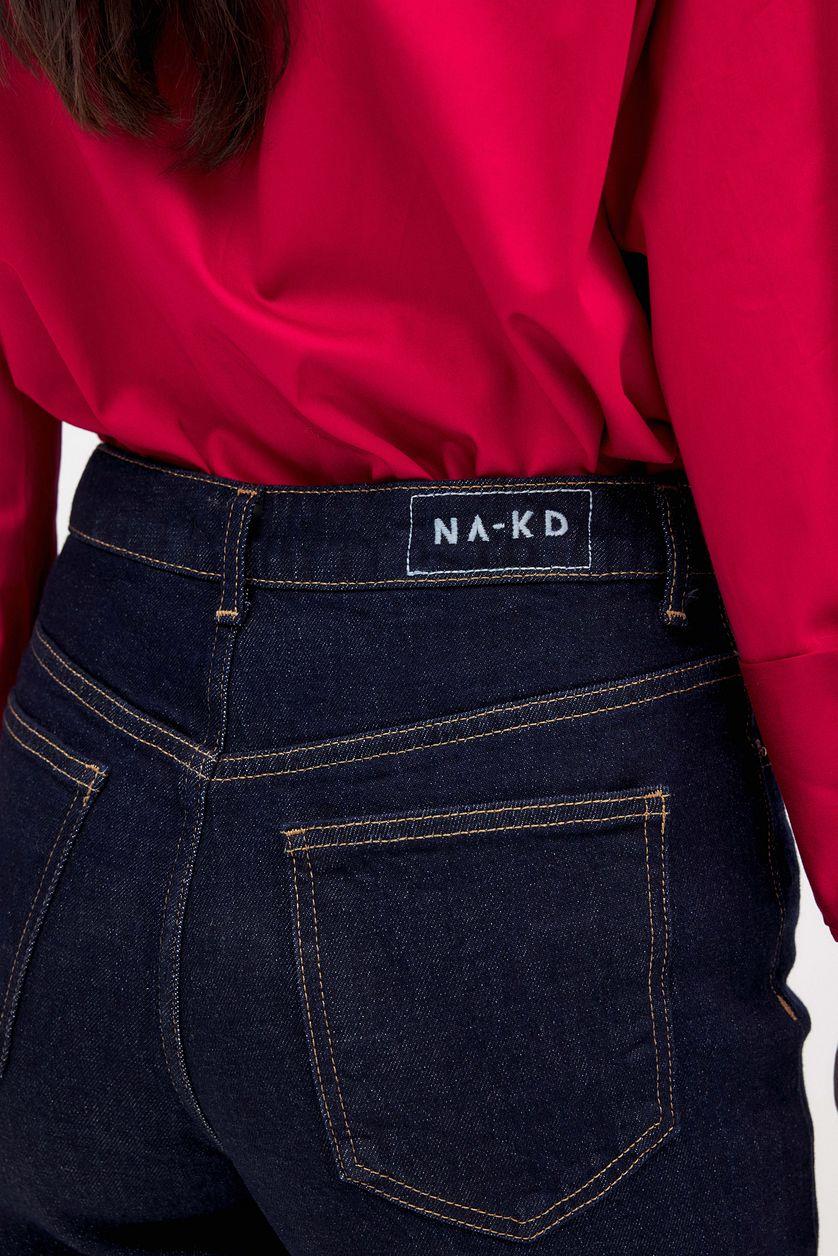 Straight High Waist Jeans Grey Product Image