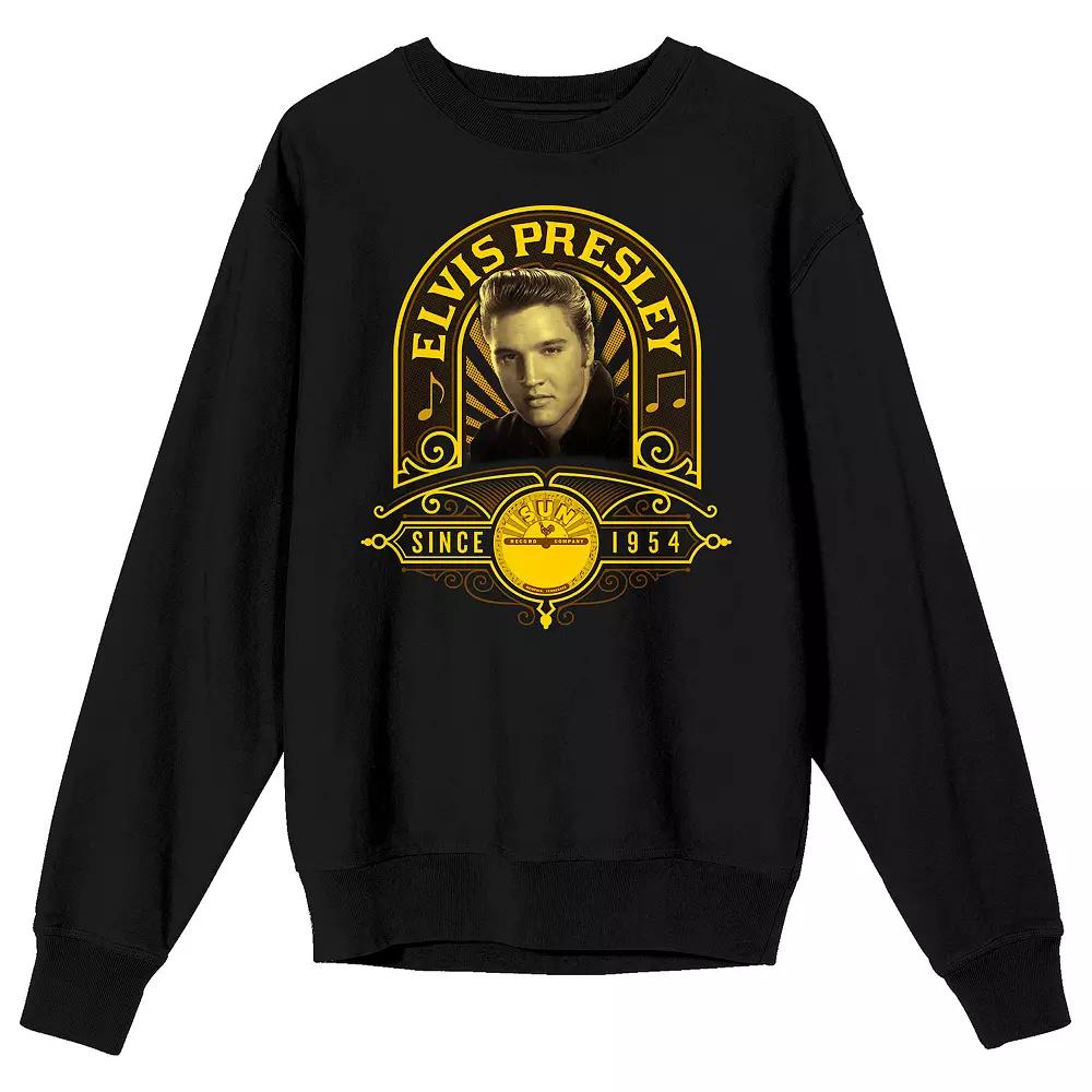 Men's Sun Records Elvis Presley Graphic Sweatshirt, Size: XL, Black Product Image