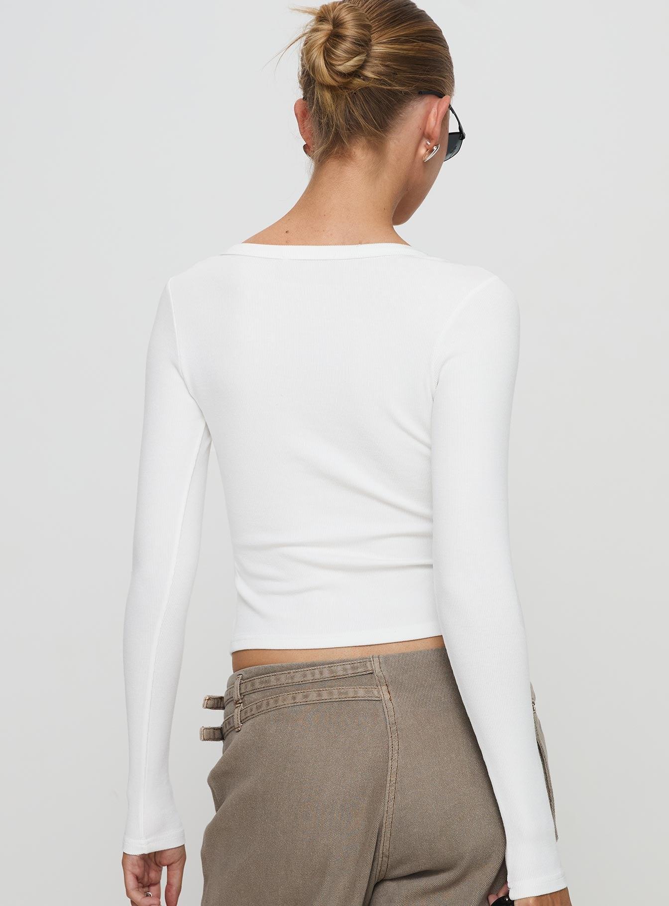 Daphine Long Sleeve Top White Product Image