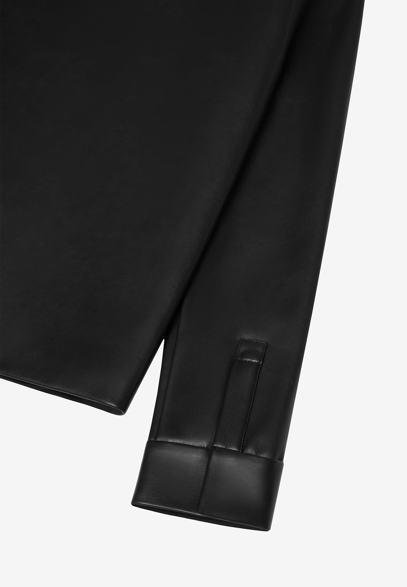 Leather Shirt Jacket - Black Male Product Image