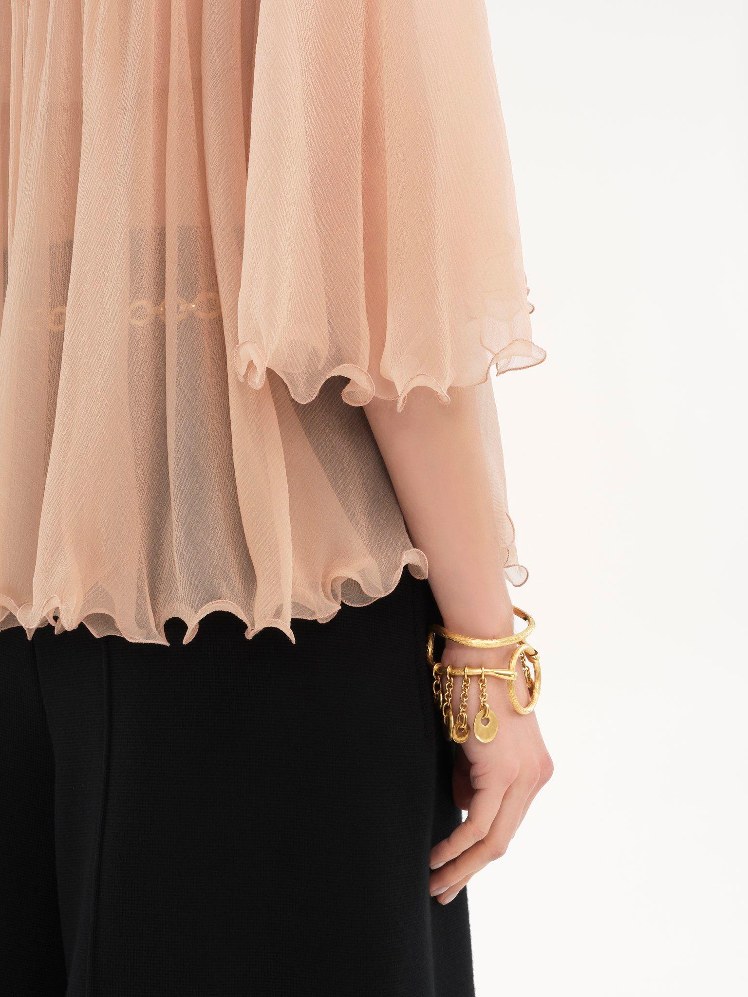 Pleated top in silk mousseline Product Image