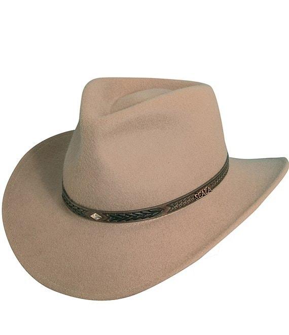 Dorfman Milano Scala Water-Repellent Wool Felt Outback Leather Band 3#double; Brim Hat Product Image