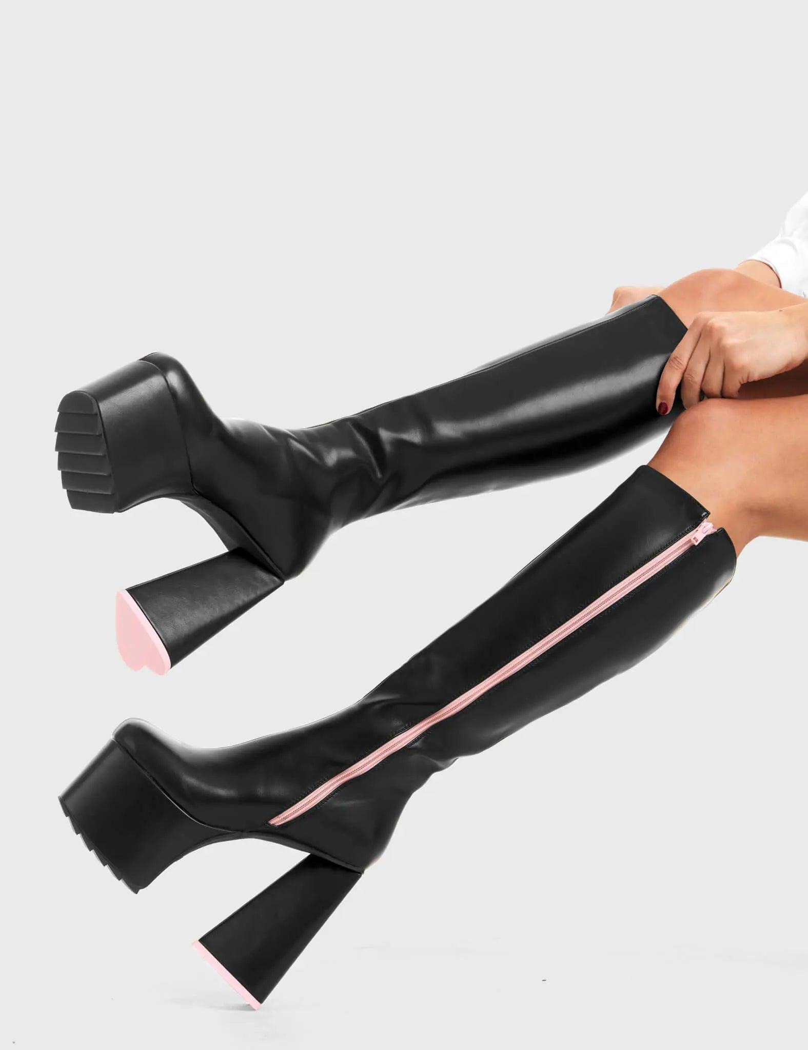 Wide Eyed Platform Knee High Boots Product Image