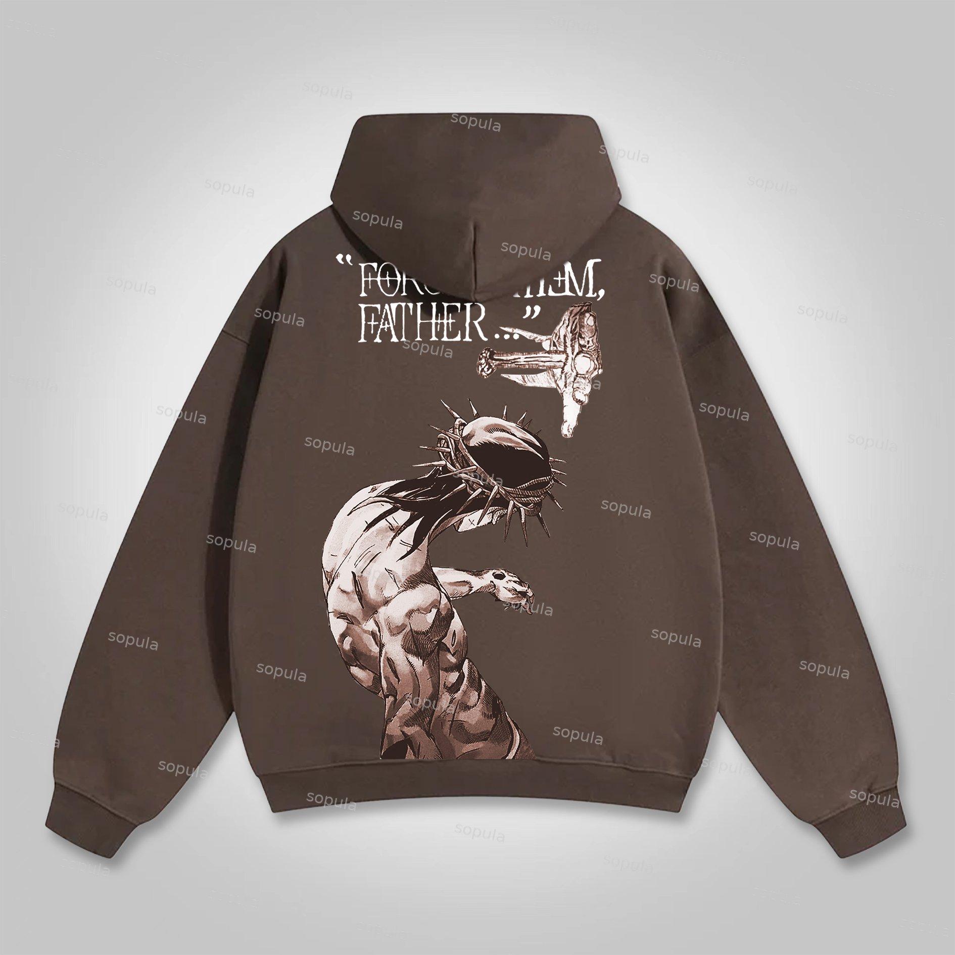 Sopula Forgive Them Father Bible Verses Graphic Pocket Hoodie Product Image