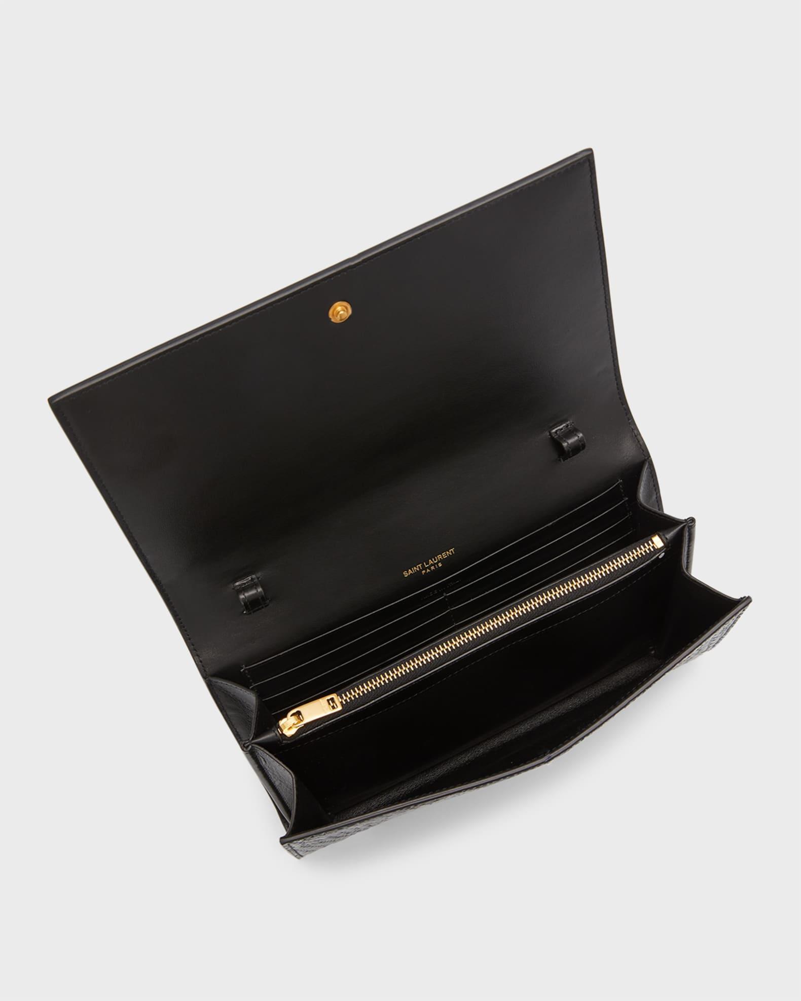 Cassandra YSL Wallet on Chain in Croc Embossed Leather Product Image