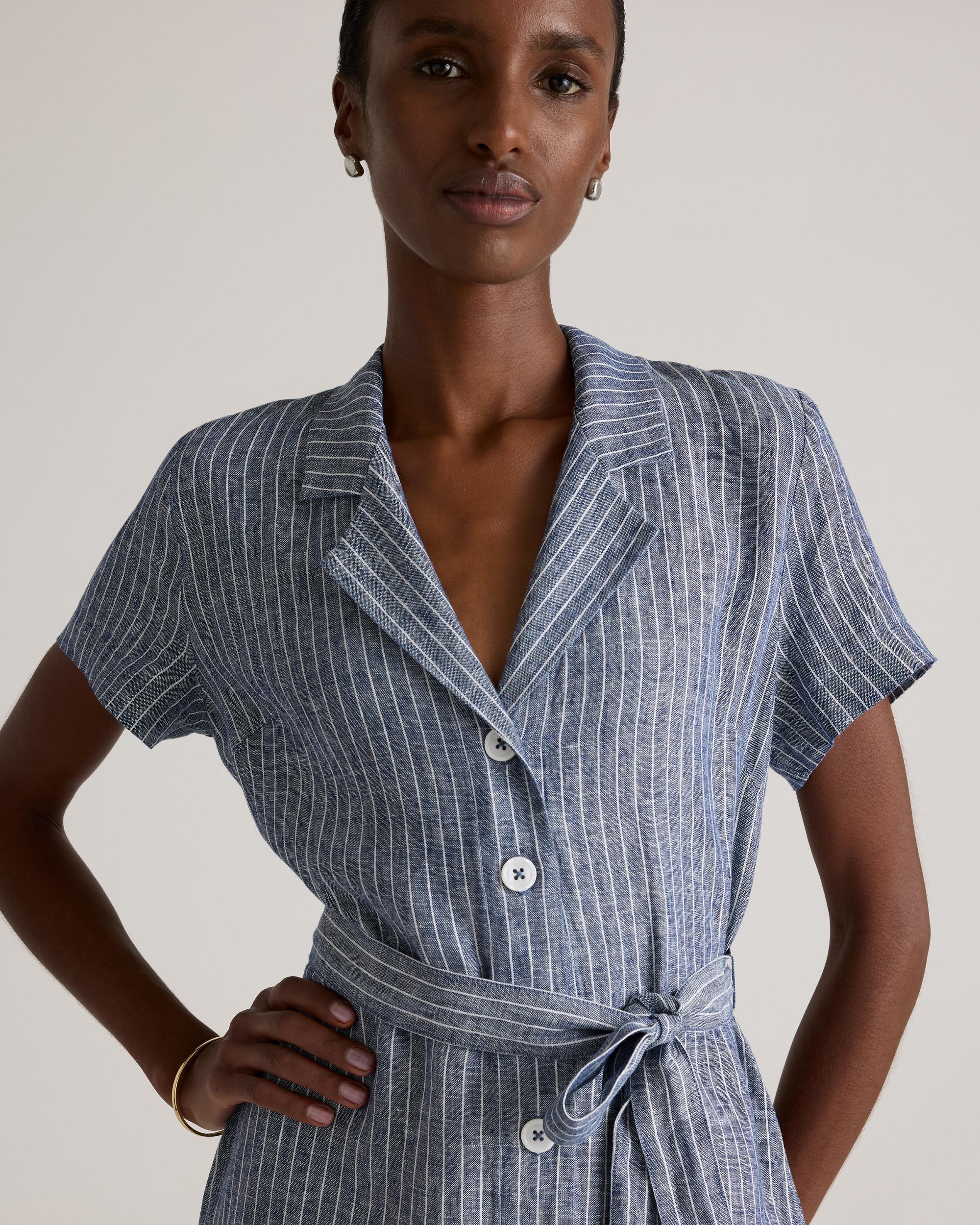 Quince | Women's 100% European Linen Button Front Dress Product Image