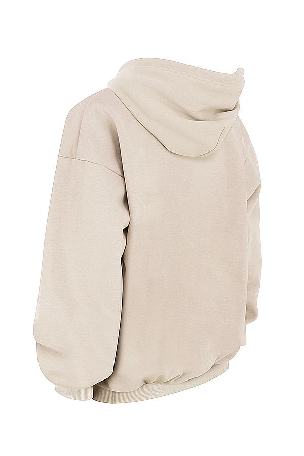 Halo  oatmeal cotton fleece-back oversized hoodie Product Image