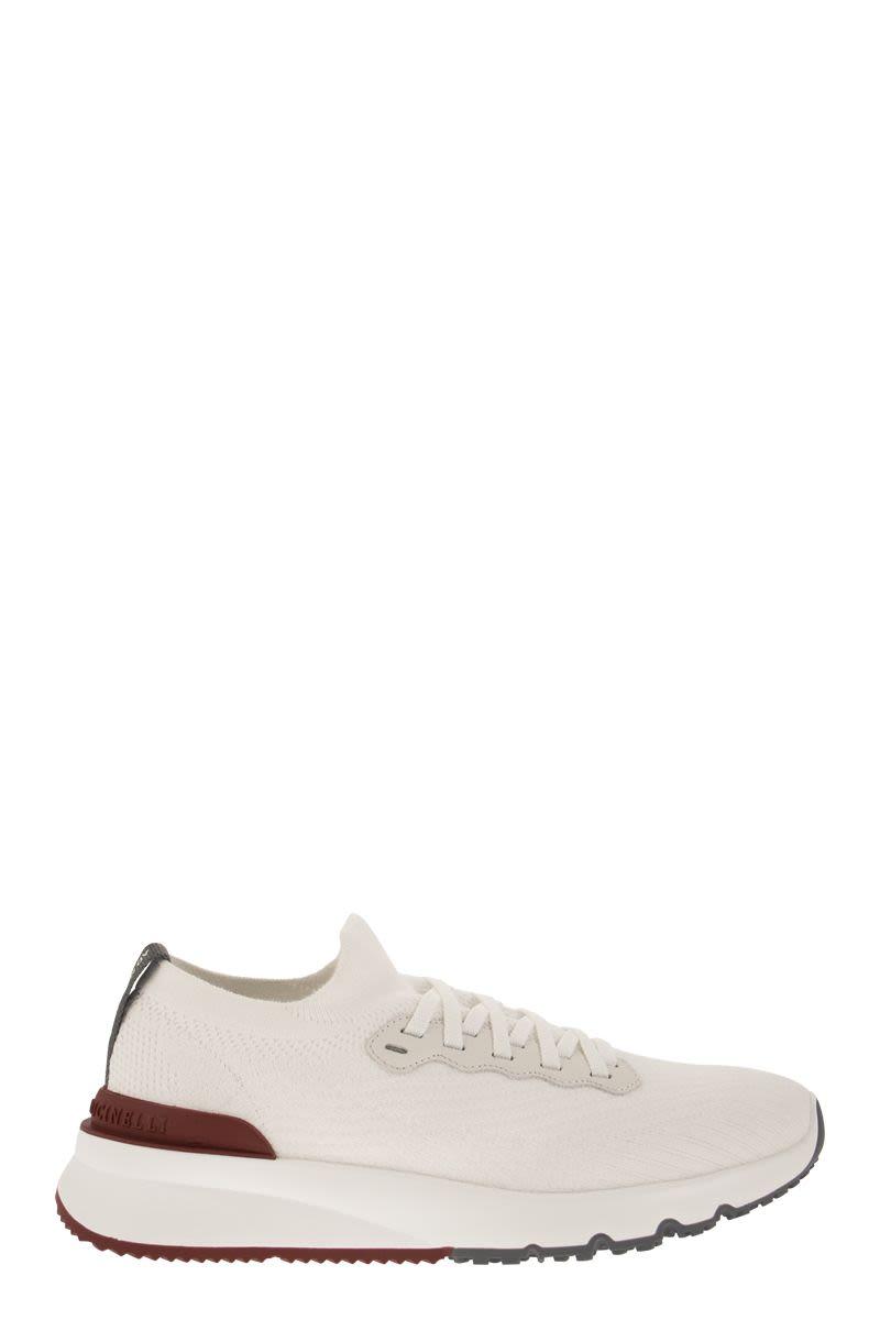 BRUNELLO CUCINELLI Cotton Knit Runners In White Product Image
