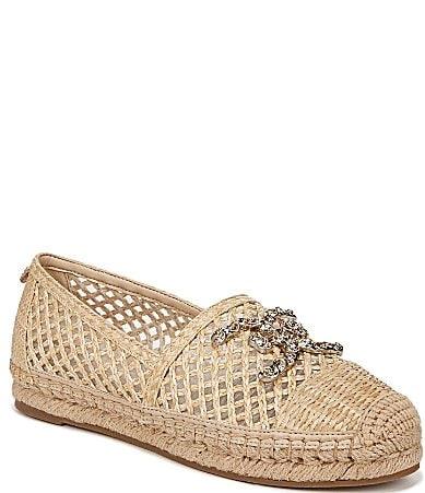 Sam Edelman Khiara Raffia Logo Detail Inspired Espadrille Flats Product Image
