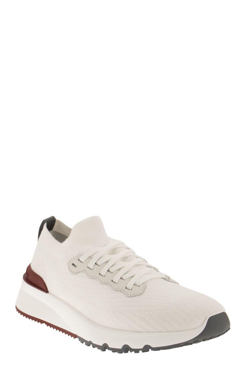 BRUNELLO CUCINELLI Cotton Knit Runners In White Product Image