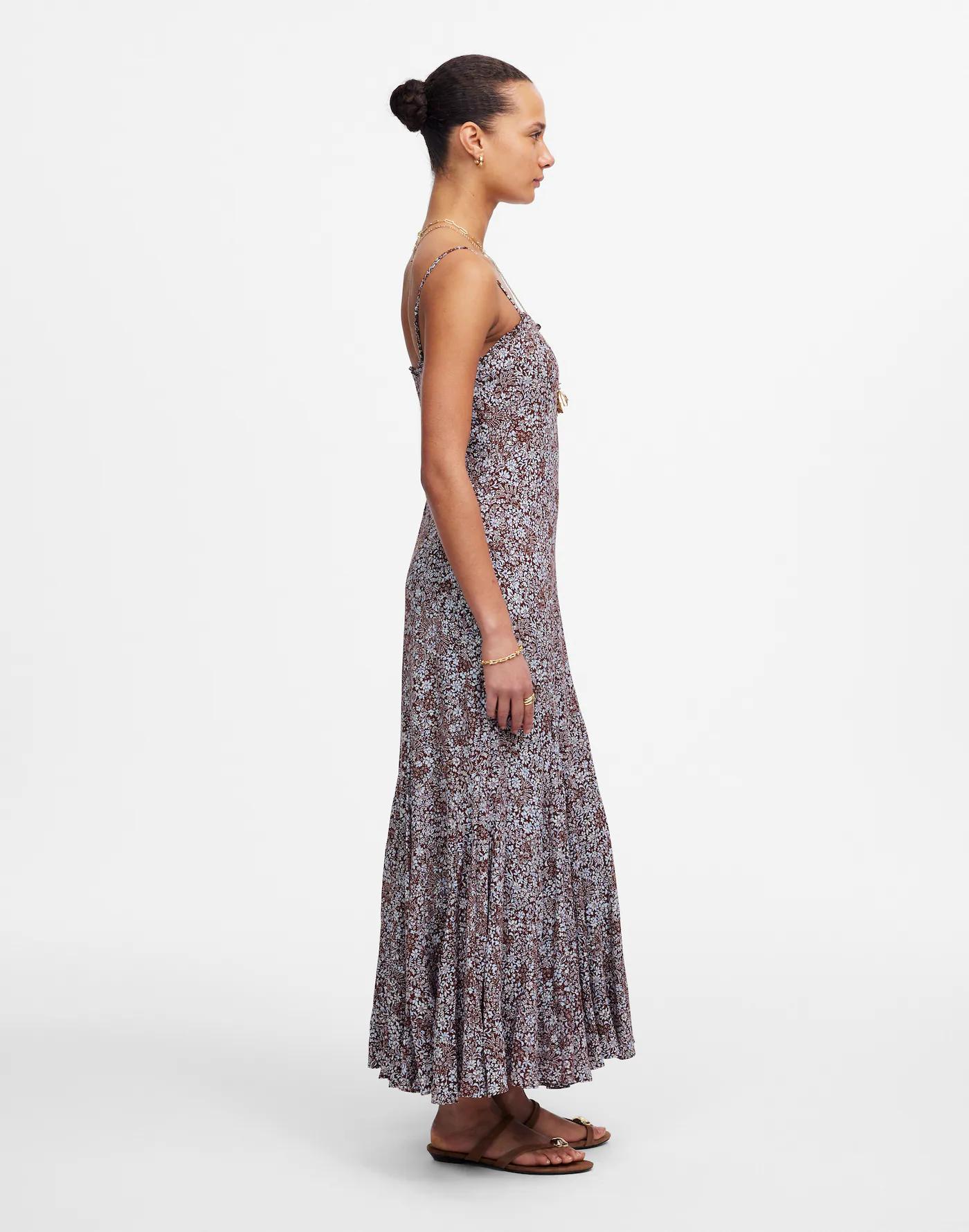 Squareneck Sleeveless Maxi Dress in Floral Product Image