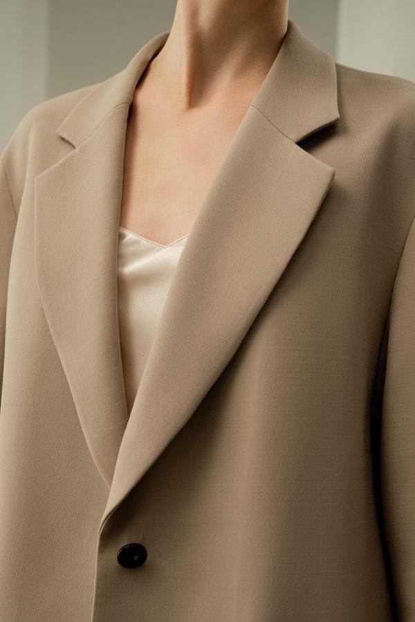 LILYSILK Wool Jacket - Female - Black Wool & Silk - Graceful Single Button Design Overcoat XS Product Image