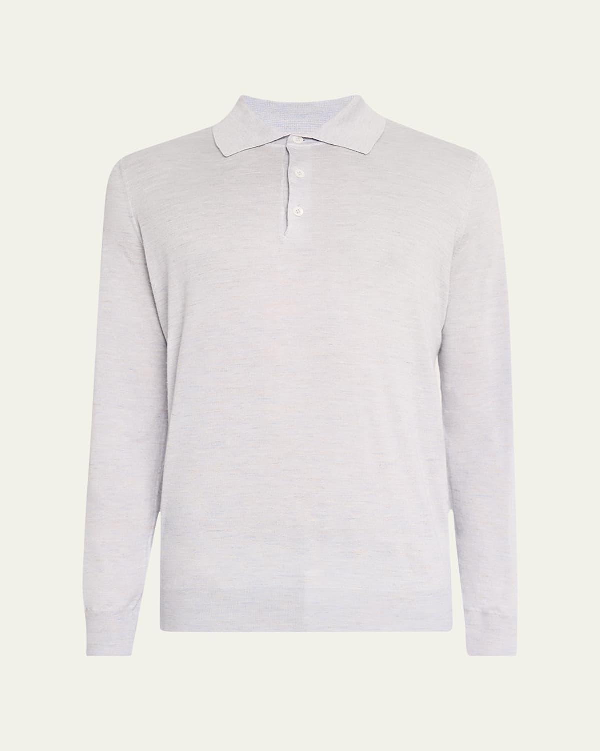 Mens Cashmere, Silk, and Linen Polo Sweater Product Image