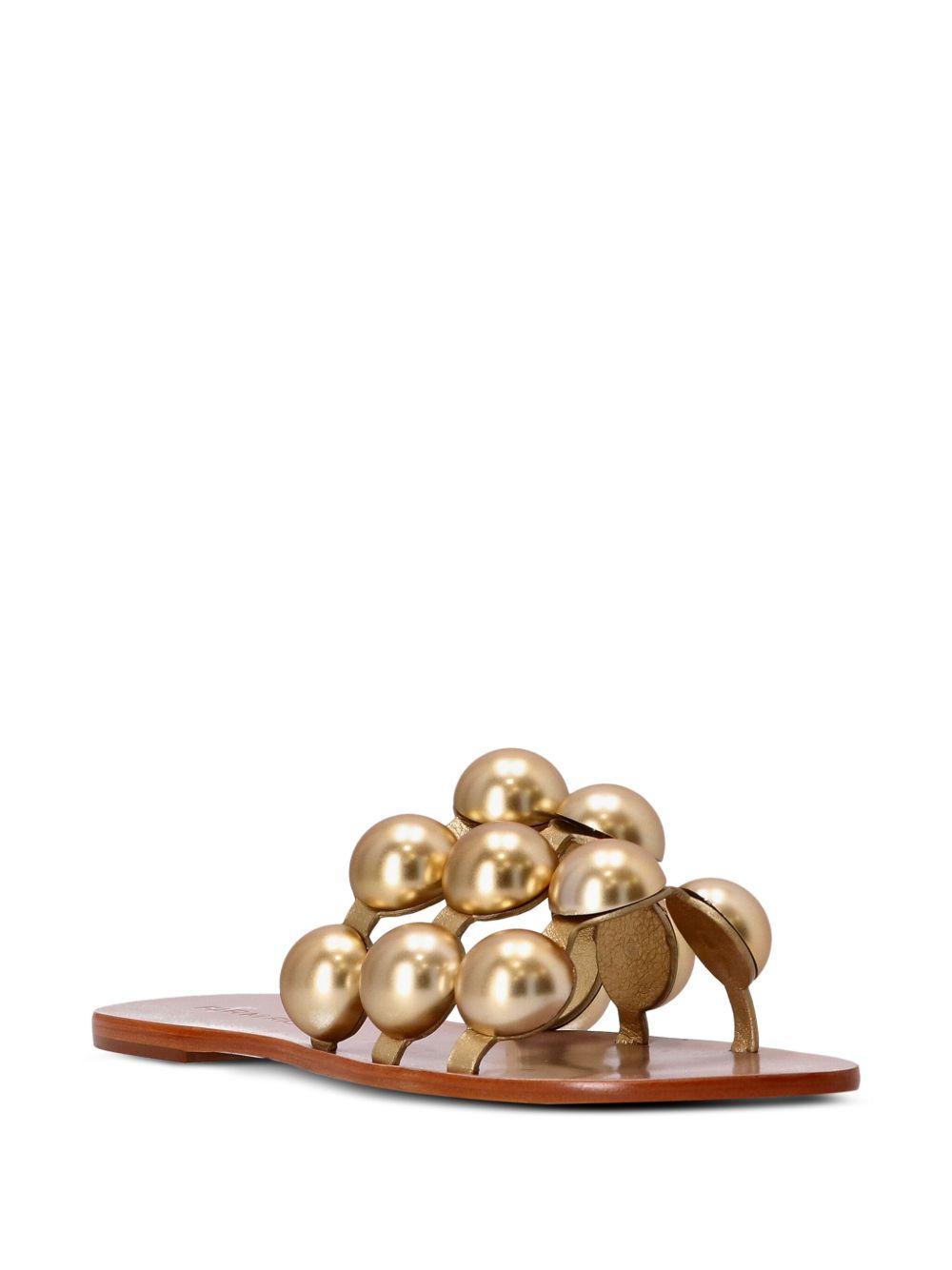 beads-embellished leather sandals Product Image