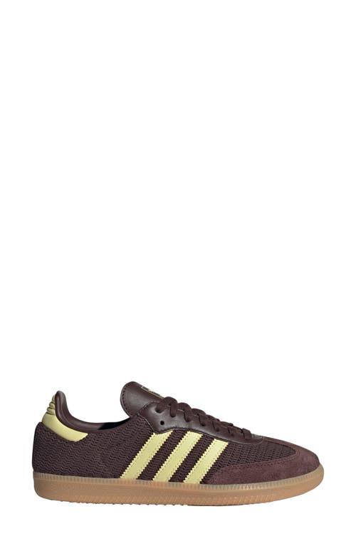 adidas Samba OG Sneaker in Brown/Powder Yellow/Gum at Nordstrom, Size 10.5 Women's Product Image