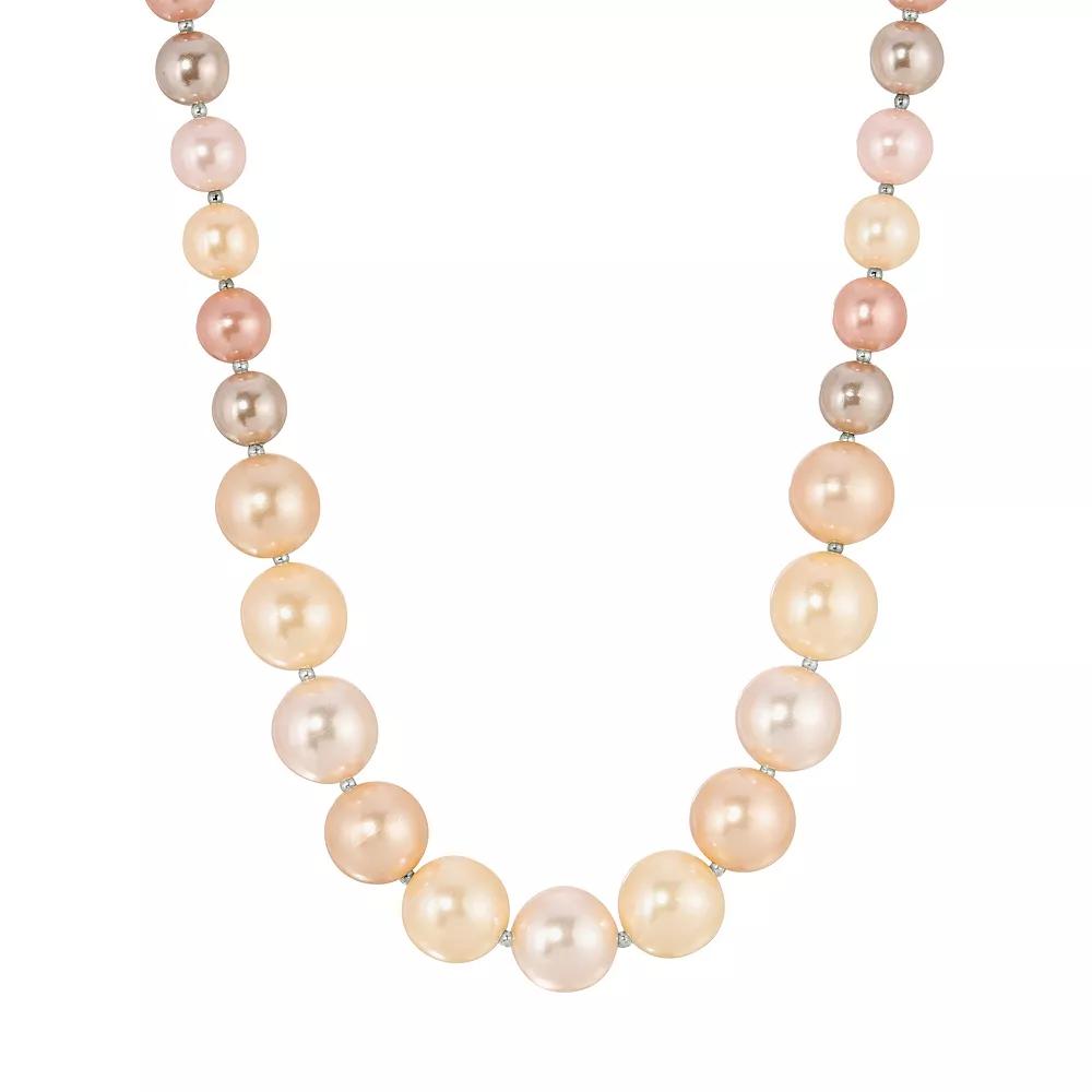 1928 Silver Tone Multi Color Simulated Pearl Necklace, Women's Product Image