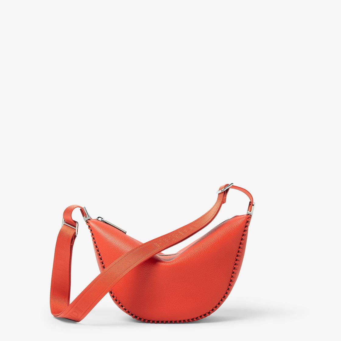 Fendi Roma Leather Fendi Melon SmallCoral red leather bag Product Image