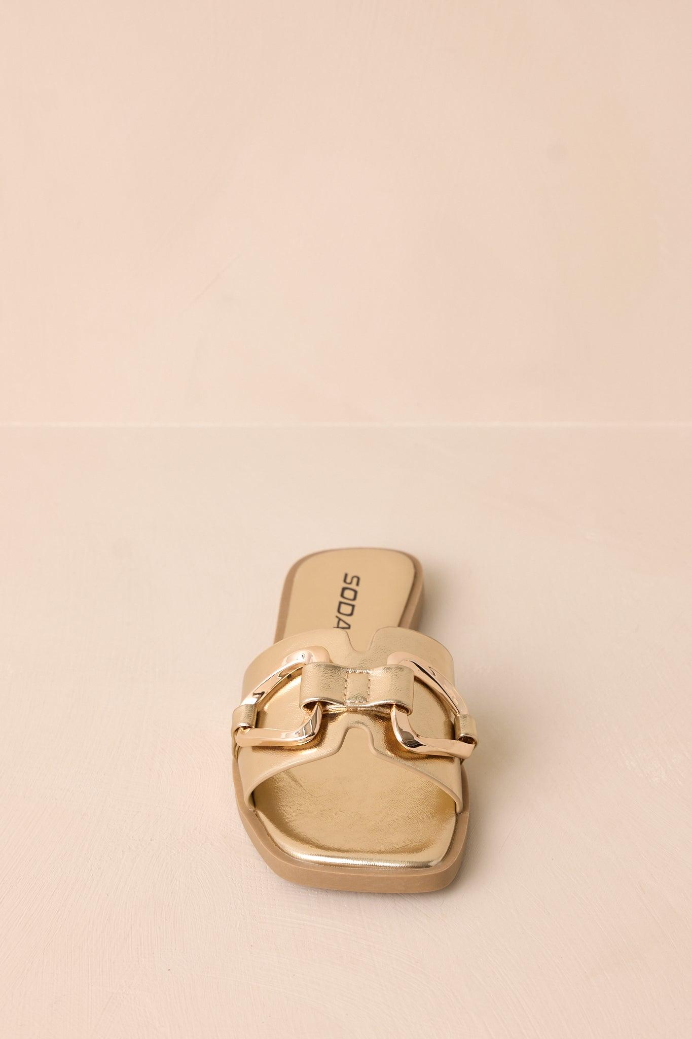 Stepping Stones Metallic Gold Sandals Product Image