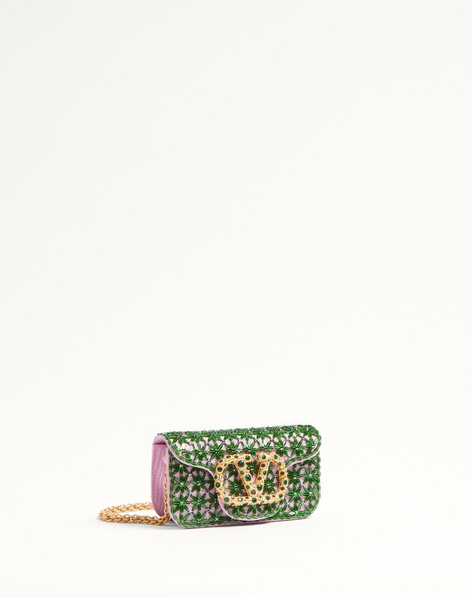 Valentino Garavani Locò Small Shoulder Bag Embroidered With Jewel Logo Product Image