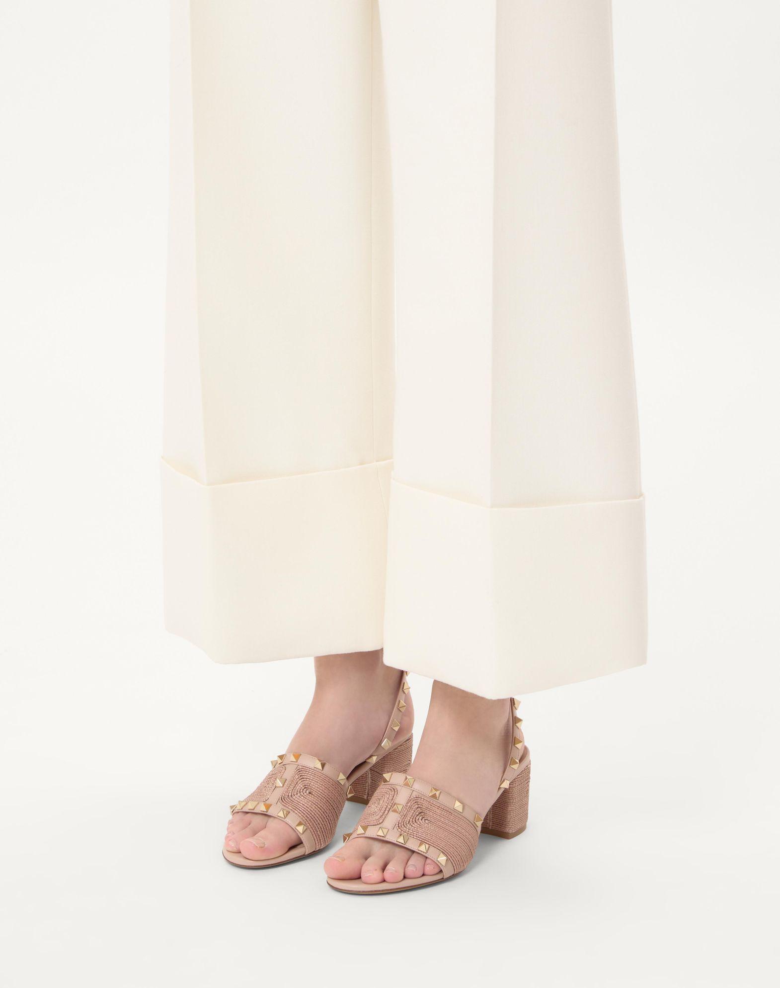 Rockstud Calfskin Sandal With Cornely Embroidery 60Mm Product Image