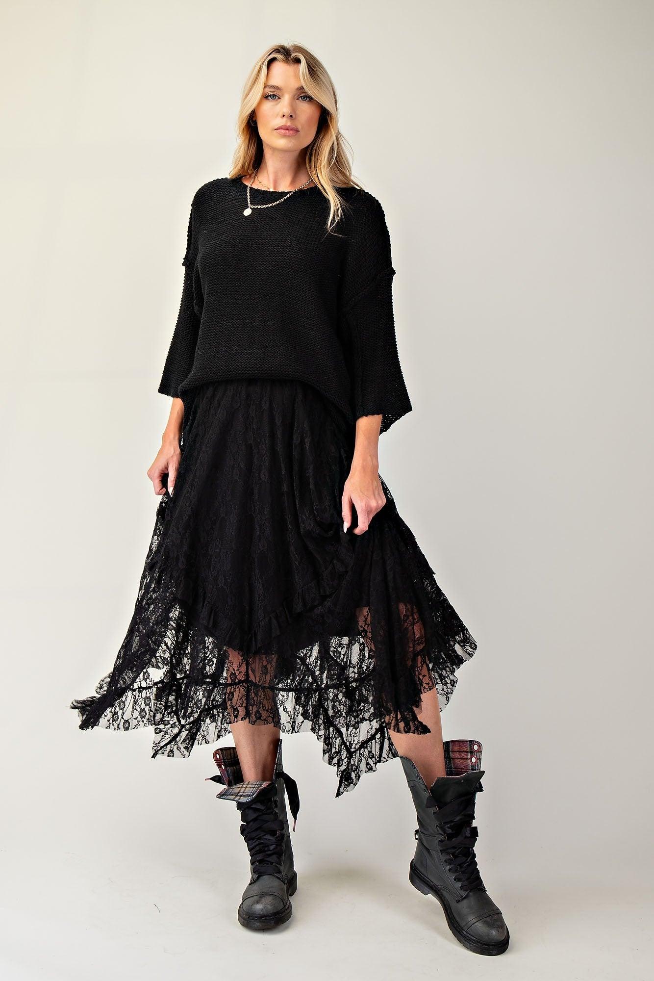 ALLOVER LACE SHARKBITE SKIRT Product Image
