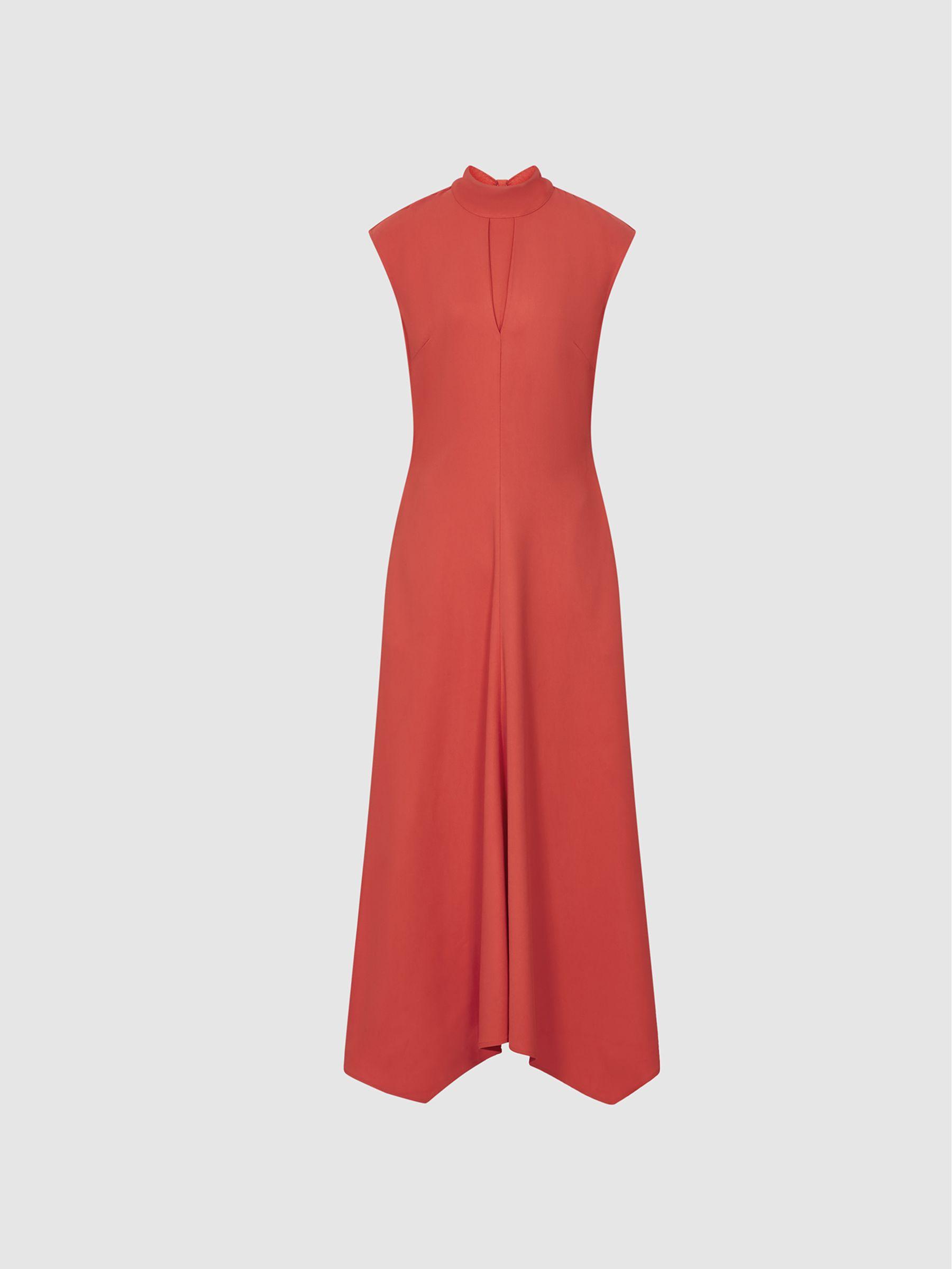 Regular Open Back Midi Dress in Orange Product Image