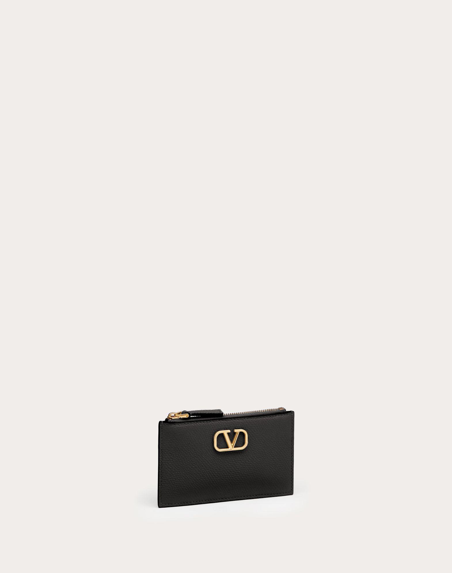 VLOGO SIGNATURE GRAINY CALFSKIN CARDHOLDER Product Image