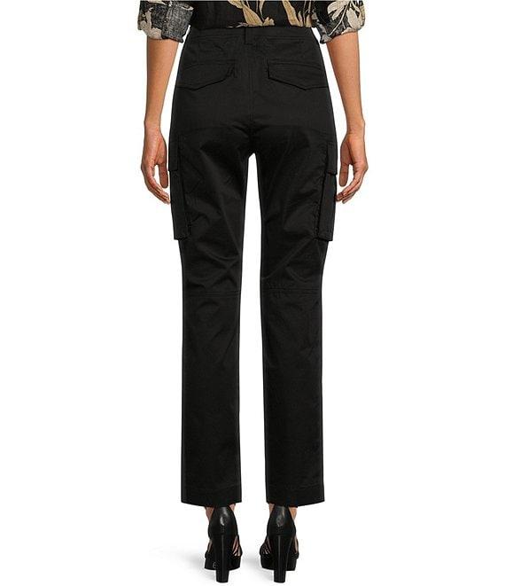 Lauren Ralph Lauren Sateen Flap Pocket High Rise Straight Leg Cargo Pants Product Image