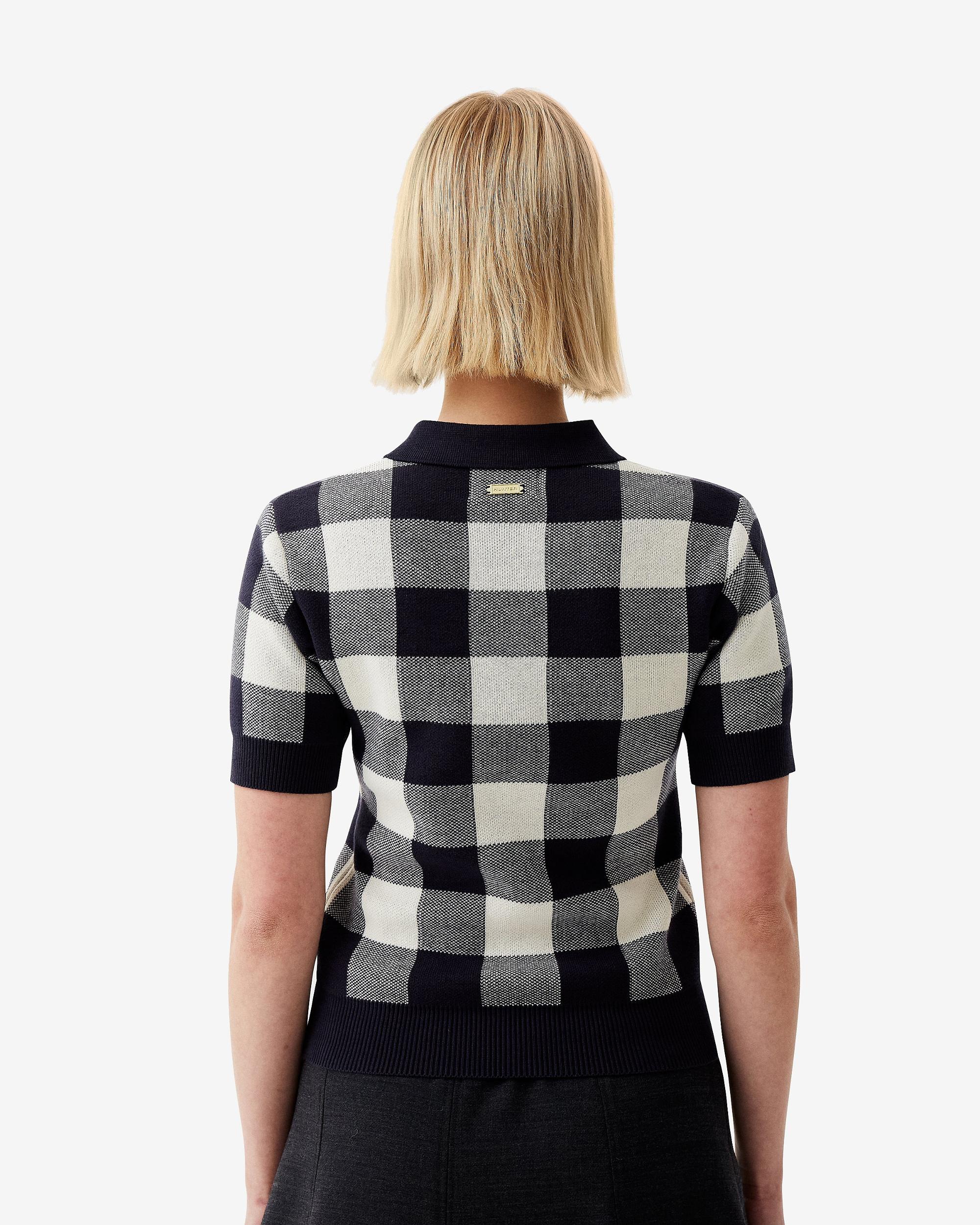 Women's Kindie Knit Gingham Polo Shirt Female Product Image