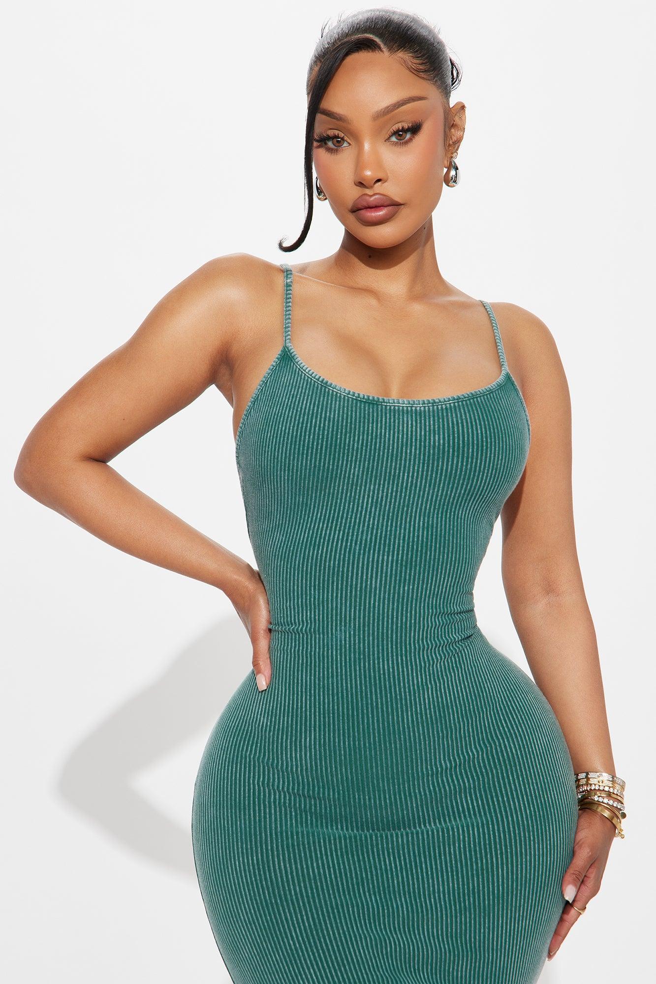 Off Duty Backless Ribbed Maxi Dress - Hunter Product Image