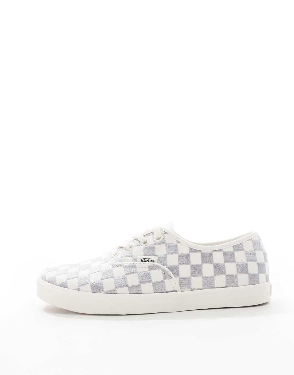 Vans Authentic Lowpro embroidered sneakers in gray checkerboard print Product Image