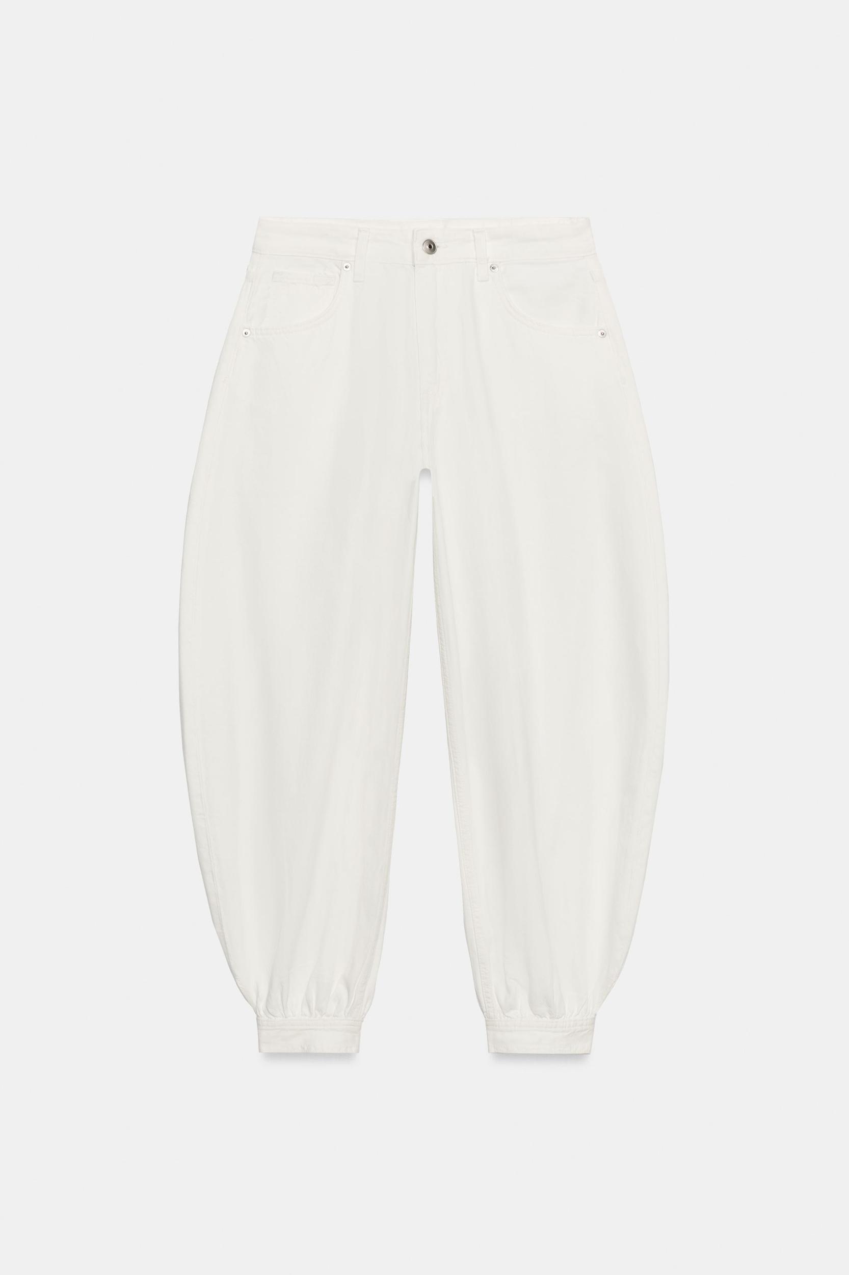 TRF MID-RISE BALLOON JEANS WITH BUTTON TABS Product Image